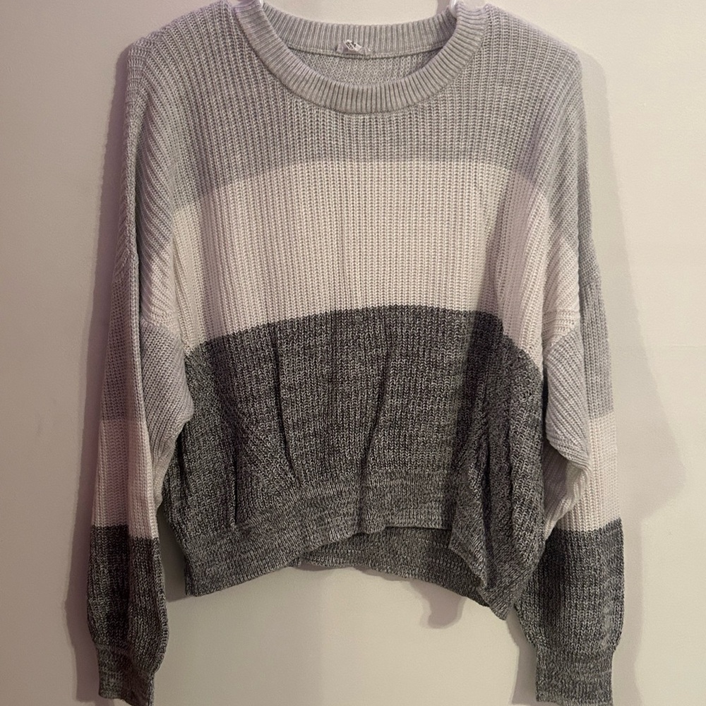 Garage Gray and White Women's Sweater